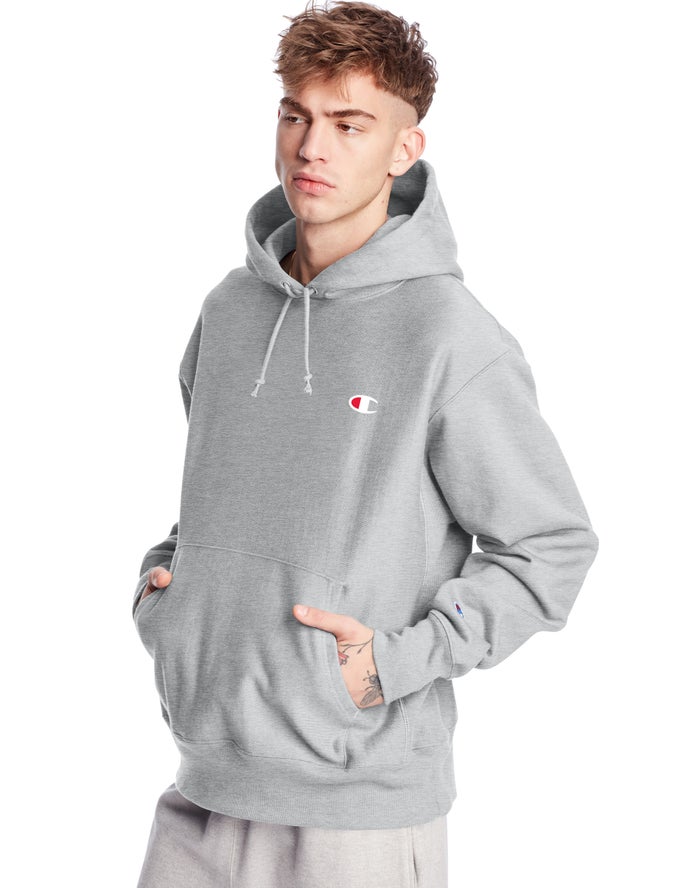 Champion Hoodie Heren - Grijs - Reverse Weave C Logo ( 317560-SQM )